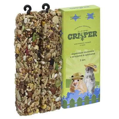 Купить mr.crisper лакомство для хомяков, мышей и крыс: зерновые палочки с ягодами и орехами