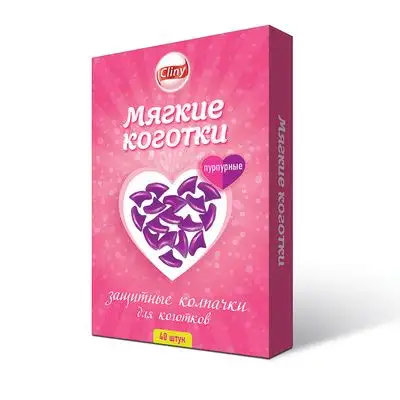 Купить cliny колпачки на когти для кошек "Мягкие коготки", пурпурные