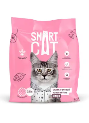 Купить smart cat наполнитель для кошек микро-силикагелевый лаванда