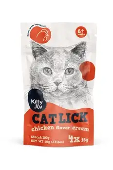 Купить kitty joy лакомство для кошек, крем-пюре с курицей
