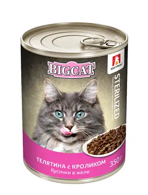 Зоогурман Big Cat консервы для кошек телятина с кроликом в желе
