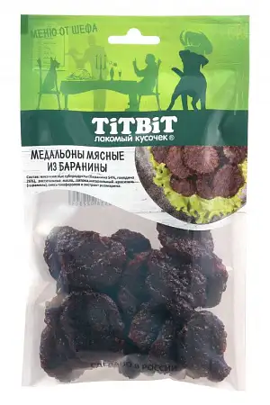Купить titbit лакомство для собак Медальоны мясные из баранины Меню от Шефа 
