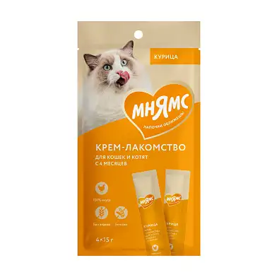 Мнямс крем-лакомство для кошек с курицей