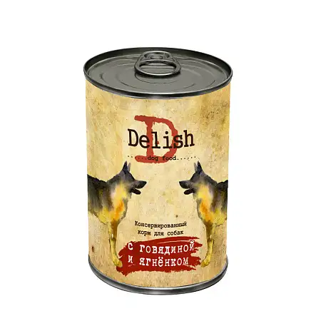 Купить delish консервы для собак говядина/ягненок