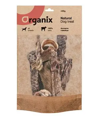 Organix премиум лакомство для собак Ассорти говяжье