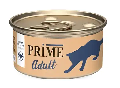 Prime консервы для взрослых кошек ягненок кусочки в соусе