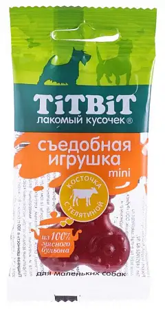 Купить titbit Косточка с телятиной mini лакомство-игрушка для собак