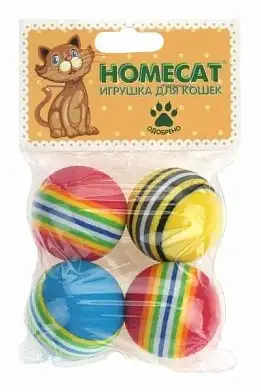 Homecat игрушка для кошек мячи радужные гремящие