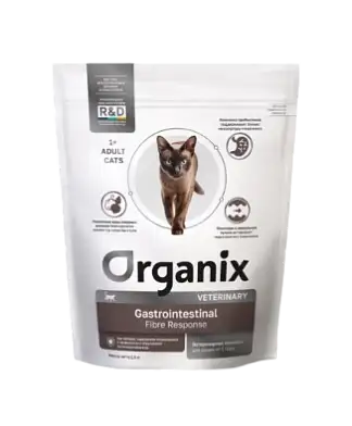 Organix vet Gastrointestinal Fibre Response сухой корм для кошек при запорах, нарушениях пищеварения и профилактики образования волосяных комочков
